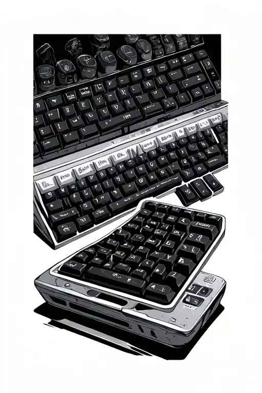 Very clear and clean computer keyboard tattoo design idea