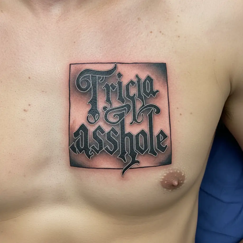 "Tricia asshole" Two Word Ambigram Generator tattoo design idea