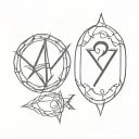 nordic god and viking runes  tattoo design idea
