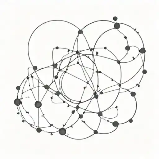 Quantum mechanics equations intertwined with cosmic nebulae tattoo design idea