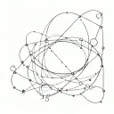 Quantum mechanics equations intertwined with cosmic nebulae tattoo design idea