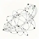 Quantum mechanics equations intertwined with cosmic nebulae tattoo design idea