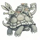 tortoise winning the race against the hare tattoo design idea