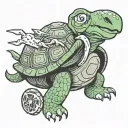 tortoise winning the race against the hare tattoo design idea