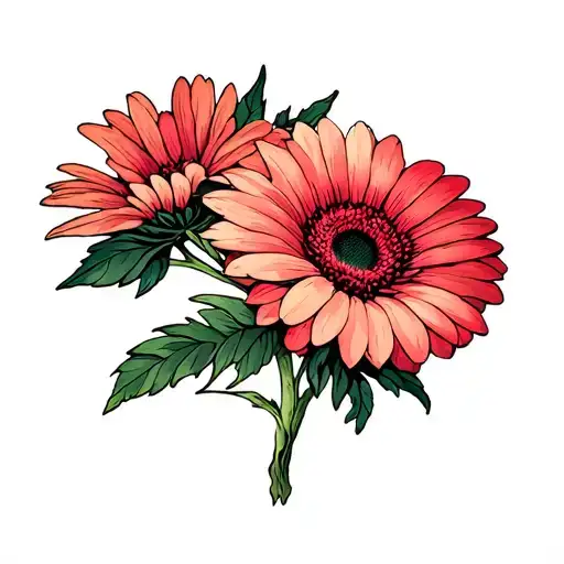gerbera tattoo design idea