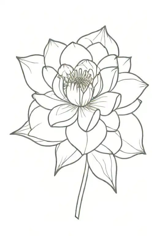 Waterlily, Narcissus, Carnation, Daffodil , single flower of each one tattoo design idea