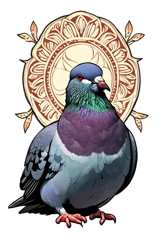 pigeon sitting tattoo design idea
