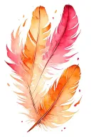 feathers falling tattoo design idea