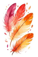 feathers falling tattoo design idea