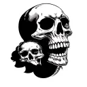 irish skulls sleeve tattoo design idea
