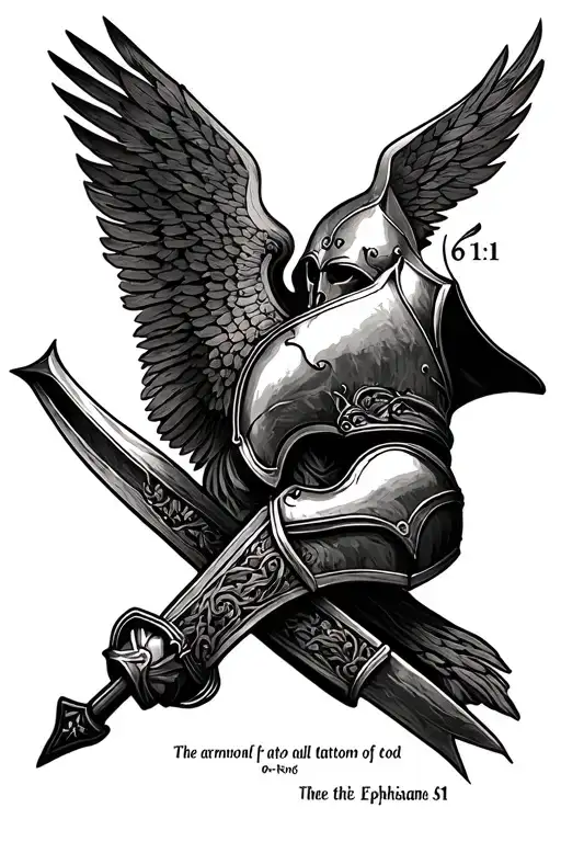 forearm tattoo of the full armor of god Ephesians 6:11 tattoo design idea