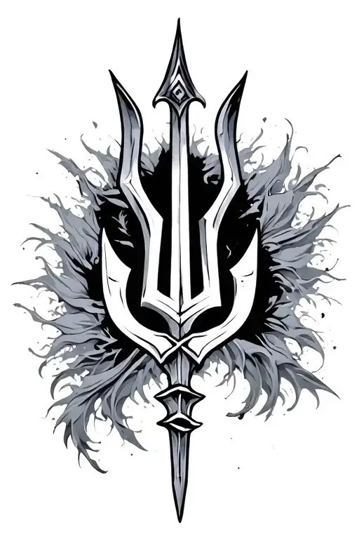 Tryzub Ukraine Trident Symbol tattoo design idea