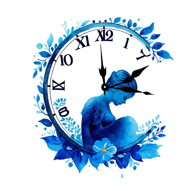 Daughter Birth Clock tattoo design idea