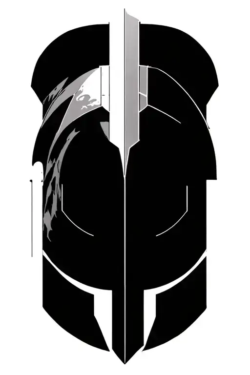 mars with ares god of war as a geometric black and grey tattoo tattoo design idea