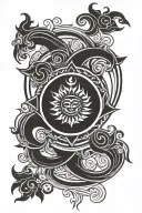 surya deva symbol tattoo design idea