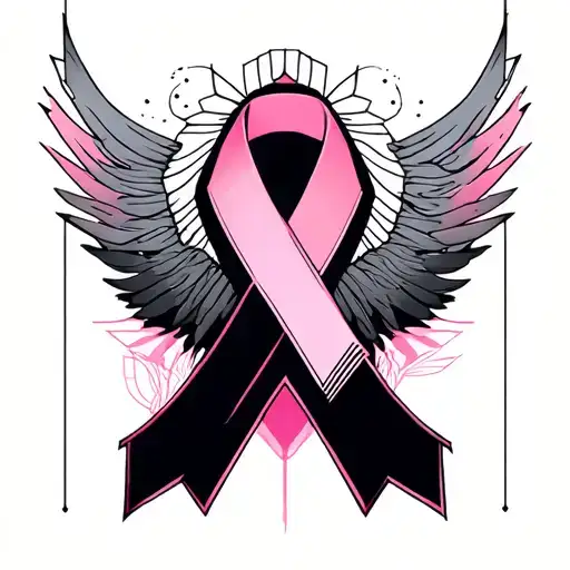 breast cancer and strength tattoo design idea