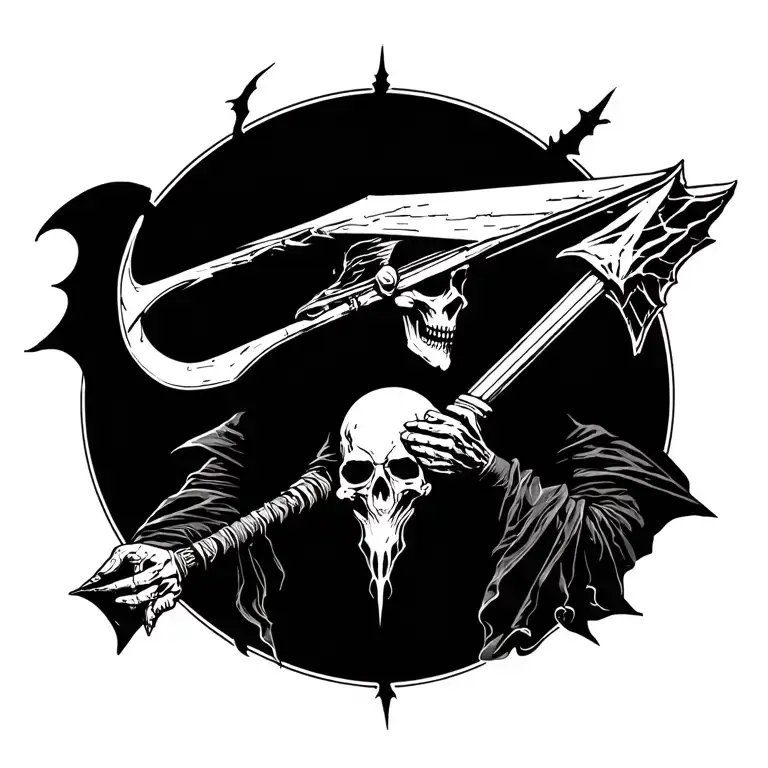 sagittarius grim reaper tattoo design idea