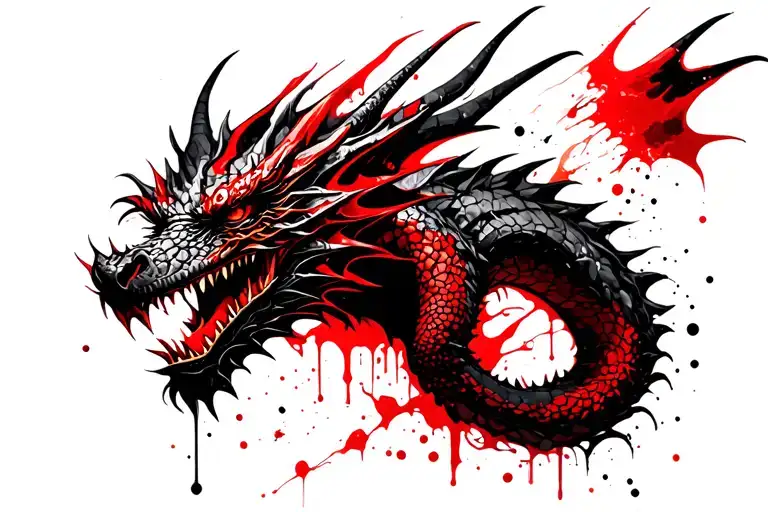 Nordic dragon wrapped tattoo design idea