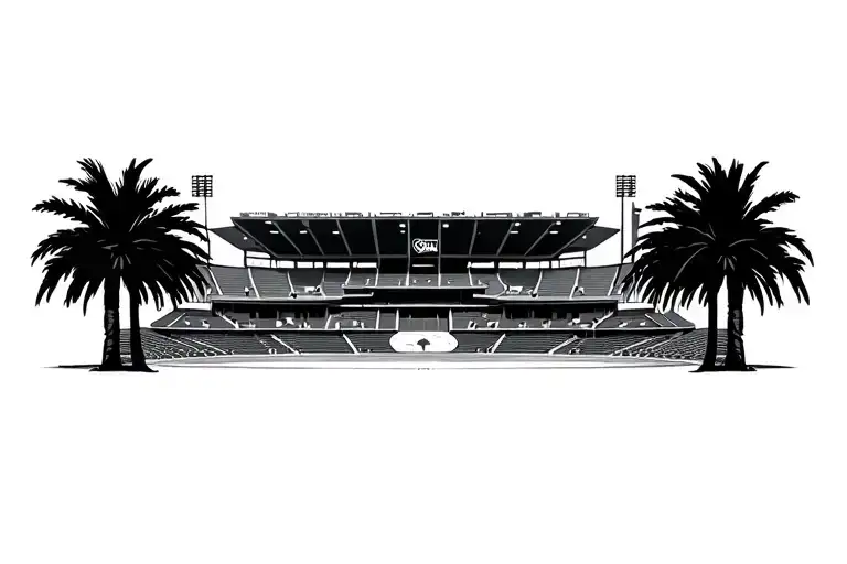 dodgers stadium palm trees tattoo design idea
