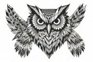 owl on right arm cuff tattoo design idea