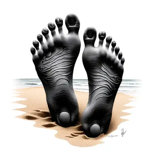 Footprints In The Sand tattoo design idea
