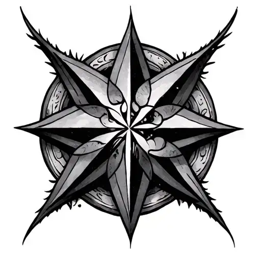 elven star sign tattoo design idea