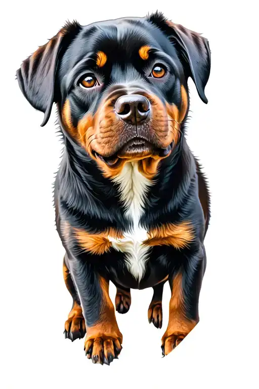Rottweiler with puppy  tattoo design idea