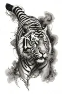 tiger walking tattoo design idea