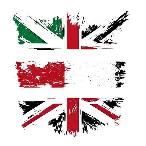 yemen, united kingdom and Guyana flag tattoo design idea