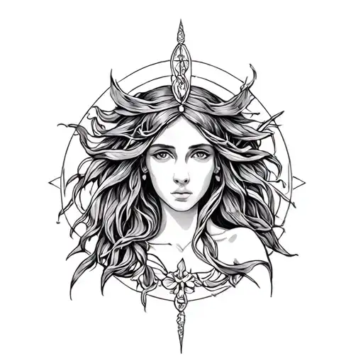 Virgo libra zodiac sign tattoo design idea