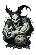 oogie boogie and lock shock and barrel tattoo design idea