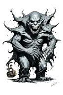 oogie boogie and lock shock and barrel tattoo design idea