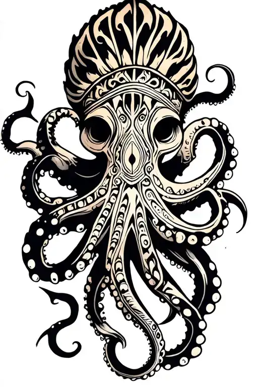Native American traditional tattoo octopus wrapped tattoo design idea