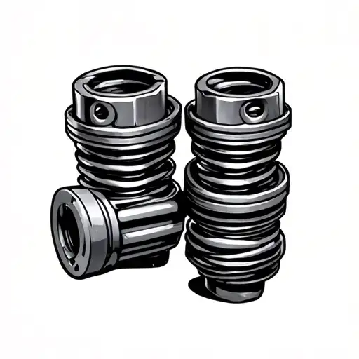 camshaft and pistons tattoo design idea