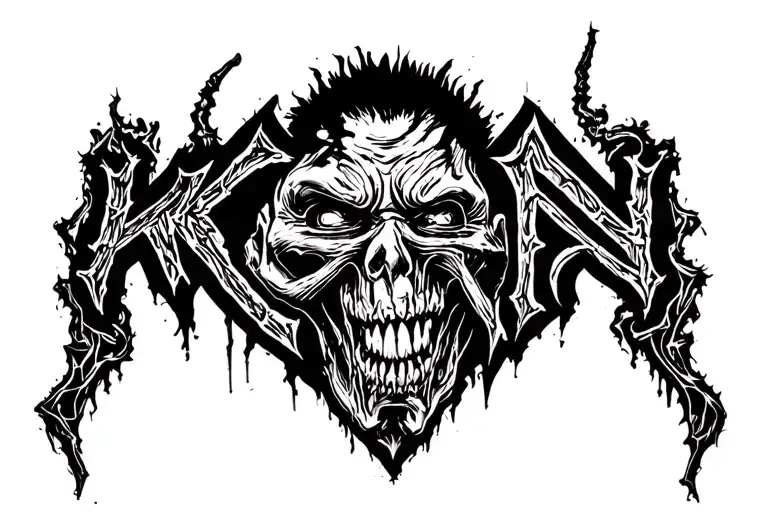 Korn logo merged tattoo design idea