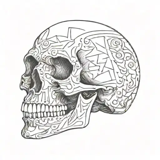 skull no jaw skull tattoo design idea