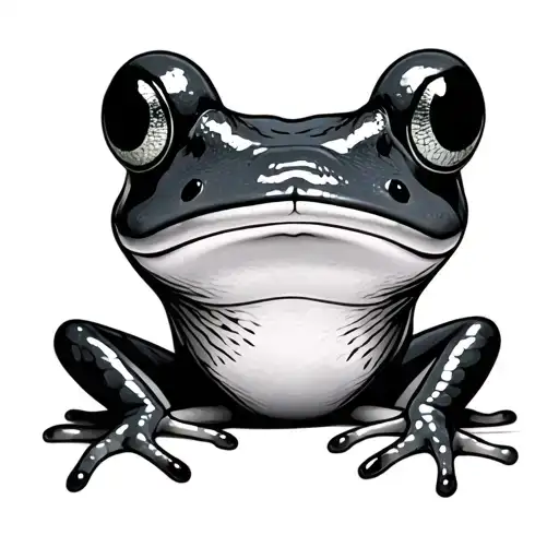 one line frog, going into the word love you  tattoo design idea