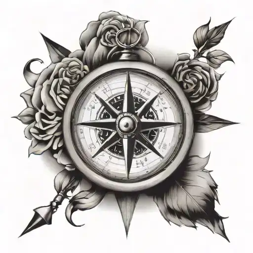 moral compass surrounded being thrown nd attractive related tattoo design idea