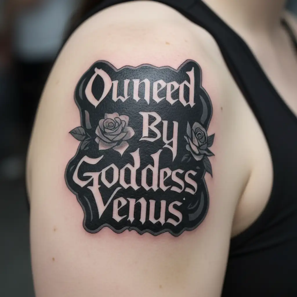 "Owned By Goddess Venus" gothic tattoo tattoo design idea