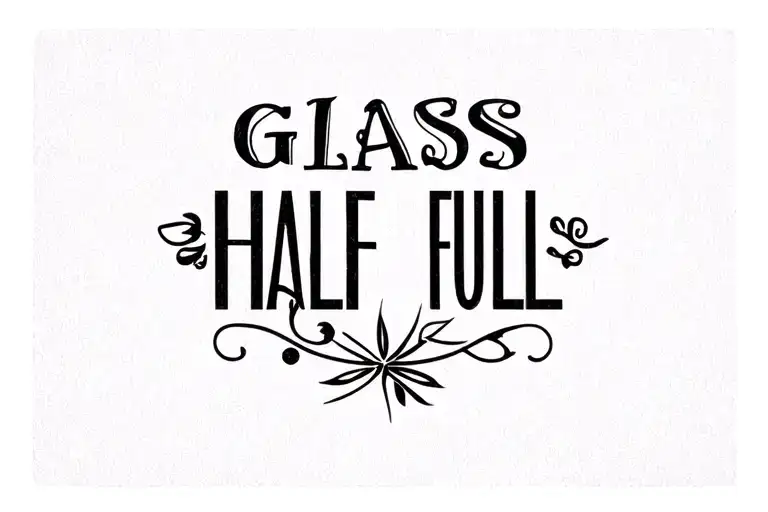 "GLASS HALF FULL " hour glass tattoo design idea