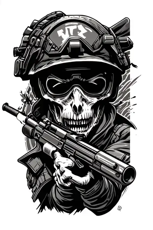m60 gunner tattoo design idea