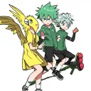 canary from hunterxhunter with gon and killua in background  tattoo design idea