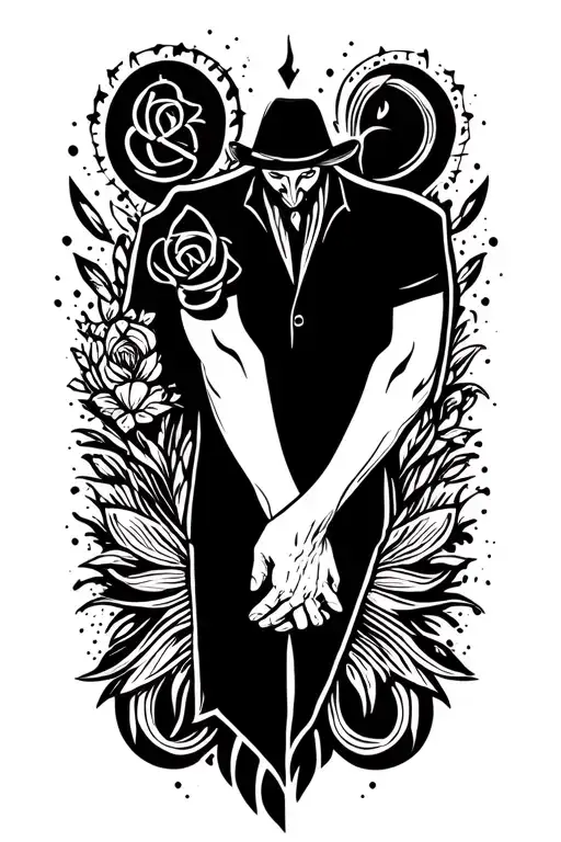 memorial dad holding hands tattoo design idea