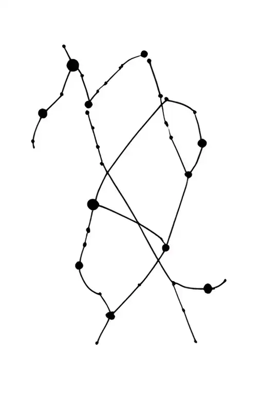 Aquarius Libra Aries constellation intertwined tattoo design idea