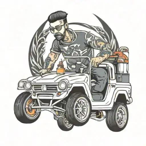 car painter tattoo design idea