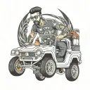 car painter tattoo design idea
