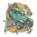 car painter tattoo design idea