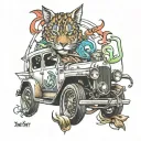 car painter tattoo design idea