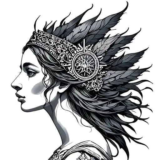 jord Nordic goddess virgo zodiac sign tattoo design idea