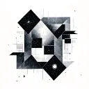 Geometric squares space surrounded tattoo design idea